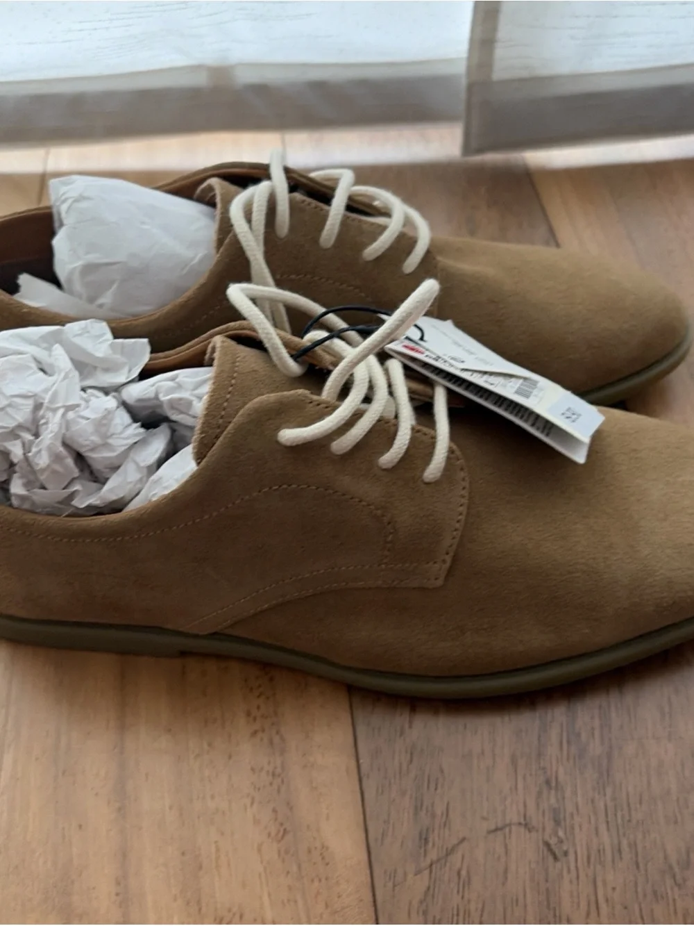 Zara Men's Suede Lace-Up Shoes - Tan